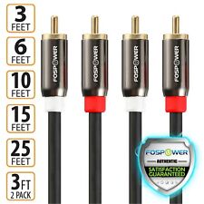 FosPower 3 6 10 15 25 FT Gold Plated RCA Male L/R Stereo Audio Cable Cord Plug picture