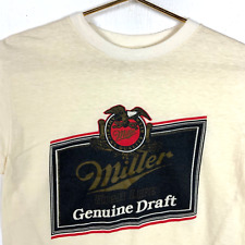 Vintage Miller High Life Beer T-Shirt Size Large White Single Stitch 80s picture