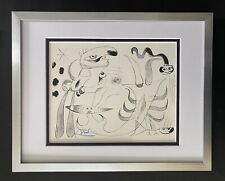 JOAN MIRO 1971 BEAUTIFUL SIGNED PRINT MATTED 11 X 14 + BUY IT NOW LIST $695  picture