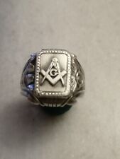 Antique , Rare  Old Masonic 800 Silver Engraved Ring, US - 9,5 picture