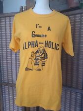 Vtg 1970s Schlitz Beer Tshirt Comical Yellow Size XL fitted Style Retro Stitch picture