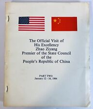 Official US Government Itinerary For The Official 1984 Visit Of Zhao Ziyang….. picture