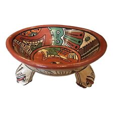 Pre Columbian Replica Painted Pottery  Bowl  Narino Inca Nicoya Dog Legs picture