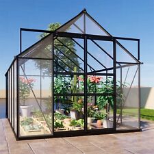 LUCKYERMORE Walk In Greenhouse 12x8x8FT Polycarbonate Roof Vent Plant Garden picture