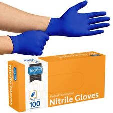 Inspire Cobalt Blue Exam Grade Nitrile Gloves Size Medium Box of 100 picture