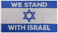 3X5 We Stand With Israel Premium 100D 3'x5' Woven Polyester Nylon Flag Banner US picture