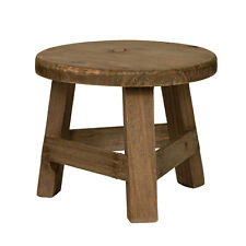1PC Balcony Decor Rustic Wooden Riser Round Stool Decorative Plant Holder Base picture