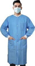 Disposable Lab Coats 45G SMS Knee Length with Pockets, Knit Cuffs, S/M/L/XL picture