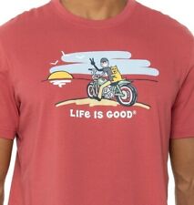 *RARE* Life is Good LARGE Mens JAKE ROCKET MOTORCYCLE Sunset Short Sleeve Tee L picture