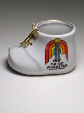 Vintage 1982 World's Fair Knoxville Tennessee Ceramic Baby Boot Gold Trim picture