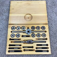 Snap On Tools Tap & Die Set TD2400A 1/4”-1/2” SAE Wood Case Vintage WI, USA picture