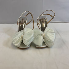 Badgley Mischka Nessie MP6512 Womens White Buckle Strappy Heels Size 8.5 picture