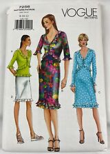 OOP Vtg Vogue Sewing Pattern 7256 Flounce Dress Top & Skirt Sizes 8 10 12 UC FF picture