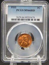 1933 PCGS MS65 RD RED Lincoln Wheat Back CENT #BT-87 picture