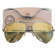 Vintage B&L Ray Ban Bausch & Lomb Amber Lens Aviator Outdoorsman Frame w/Case picture