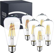 HUDSON BULB CO. Vintage LED Edison Light Bulbs 60W (6 Pack)- E26/E27 Base picture