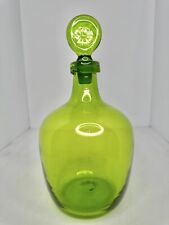 HTF Vintage MCM Blenko Glass 7521s Decanter In Olive 12” Stunning picture