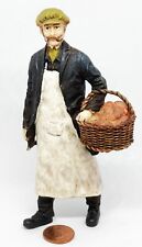 Dolls House Resin Baker and Basket of Bread Tumdee 1:12 Scale Miniature Man 296 picture