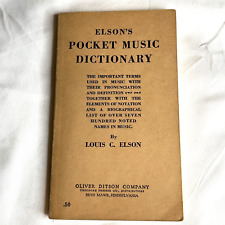 Elson’s Pocket Music Dictionary Paperback 1956 picture