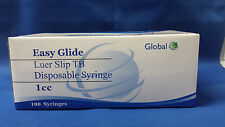 100- 1 cc Easy Glide Luer Slip Tuberculin Syringe 1ml Sterile NEW No Needle  picture