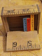  Folk Art Yardstick Box w/  Lid -  And Miniature Books. Handmade Vintage Rustic picture