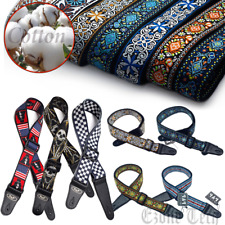 Guitar Straps Vintage Embroidered For Bass Electric Acoustic Guitar Adjustable picture
