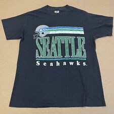 VINTAGE Seattle Seahawks Shirt Adult Large Black Trench Single 90s Y2K USA Mens picture