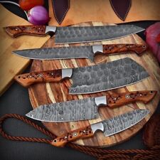 Handmade HAND FORGED DAMASCUS STEEL CHEF KNIFE Set Kitchen Knives Set -508x picture
