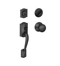 SCHLAGE F60 CAM 622 PLY Camelot Handles with Plymouth Knob Matte Black  picture