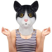 Cute Cat Mask Halloween Animal Cat Costume Cosplay Full Head Mask Latex Novelty picture