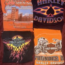Lot Of 4 Vintage Y2K Harley Davidson Graphic Long Sleeve T Shirts Various Sizes picture
