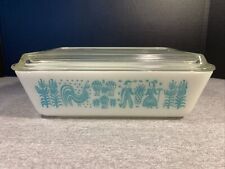 Vintage Pyrex Blue Amish Butterprint 0503 1 1/2 Qt Refrigerator Dish w/ Lid picture