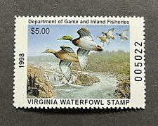 WTDstamps - 1998 VIRGINIA - State Duck Stamps - Mint OG NH picture