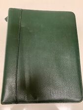 Vtg Franklin Quest Planner Green Leather 7 Ring 10.5”x8” Zipper USA Made #11564 picture
