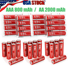 EBL Rechargeable Batteries 1200mw AAA 3000mWh AA Li-ion 1.5V Lithium Battery Lot picture