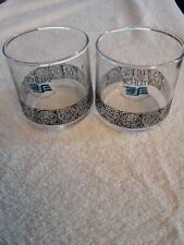 Set of 2 Blue Bull Logo Schlitz Malt Liquor Beer Glasses Rocks Glasses Bar picture