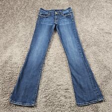 Seven7 Jeans Womens 27 Boot Cut Low Rise Dark Wash Fade Stretch Distressed 28x32 picture