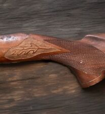 Vintage Rifle Gun Stock Hand carved Oak Leaf And Diamond Design  picture