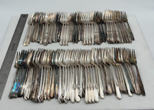 Lot of 100 Assorted Vintage Silverplate Salad Forks - Lot#118 picture