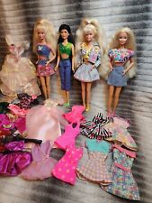 Lot of 4 90s Barbie Dolls w/ Outfits & Extra Clothing Vintage Mattel picture