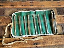Vintage Mayhew 8 Piece Pin Punch Set No. 480 in Original Roll Case Made in USA picture