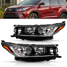 Headlights Pair W/ LED DRL Projector Headlamps Fits 2017-2019 Toyota Highlander picture