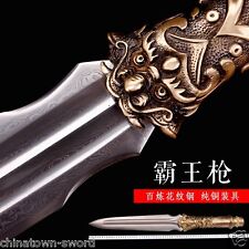 Dragon Head Overlord Spear Spearhead Short Sword Folded Steel Sharp Dagger #0037 picture