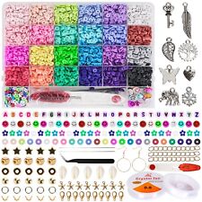 12050Pcs/Set Clay Beads for Jewelry Making Bracelet Kit, Flat Round Polymer, Nec picture