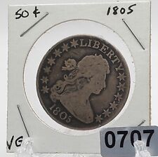 #707 - Extremely Rare 1805 Draped Bust Silver Half Dollar Very Good Condition  picture