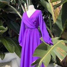 Vintage 1960s Purple Maxi Dress Psychedelic Palm Springs Dress picture
