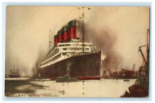 c1910s RMS Aquitania - Cunard Line Steamship Antique Posted Postcard picture