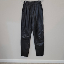 Byrnes & Baker Women's Vintage 90’s Moto Black Leather Pants Size 10 picture