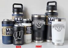 Wisconsin Badgers YETI Laser Engraved Tumblers, Can Colsters and Chug Bottles picture
