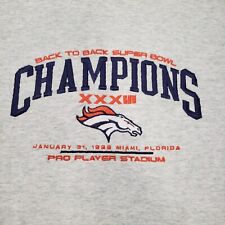 VintageDenver Broncos Shirt Mens Large Gray Superbowl Champions XXXIII NFL picture